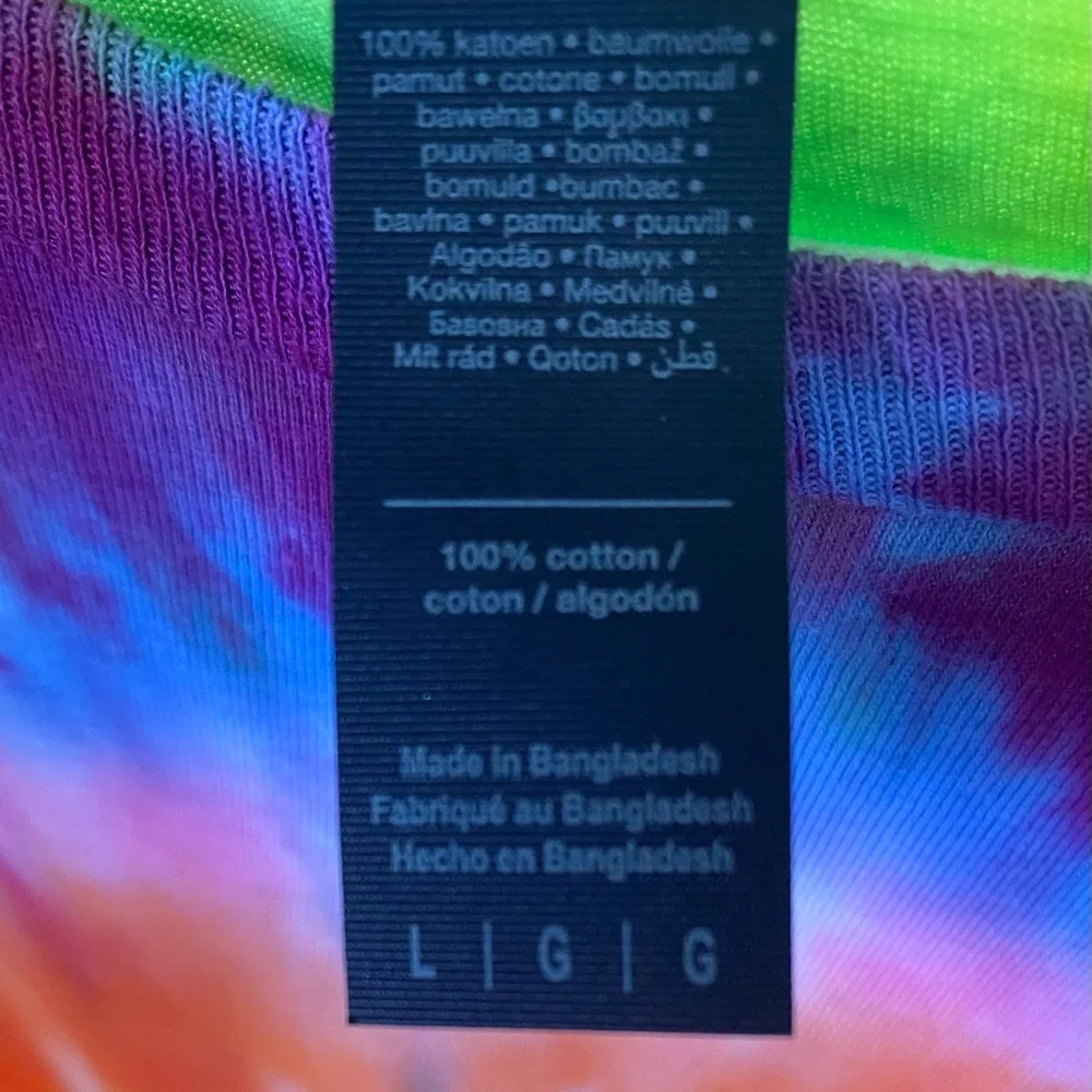 NEON Sunburst Large Ice Tie Dye GILDAN Soft Style T-Shirt Retro Festival Unisex - Picture 10 of 11